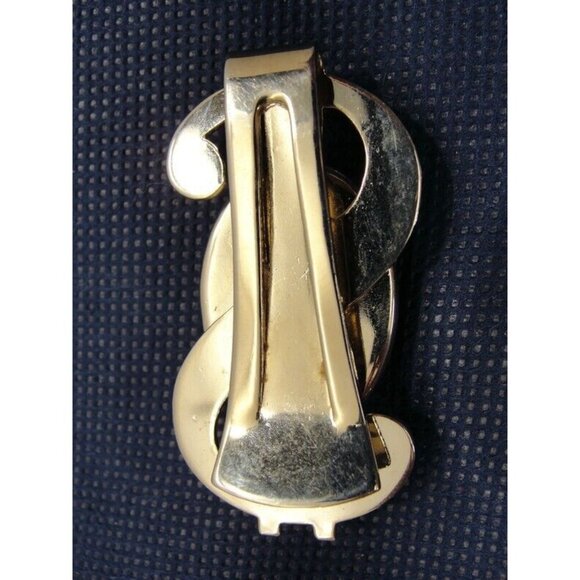 Dollar Sign Money Clip Imitation Tiger Eye Stainless Steel Cash ID Holder - Picture 5 of 10